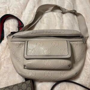 Gucci Beige Monogram Belt Bag